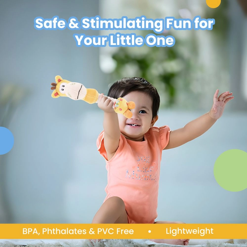 Playtime Giraffe Rattle - Suitable For 0 to 12 Years soft, plush material