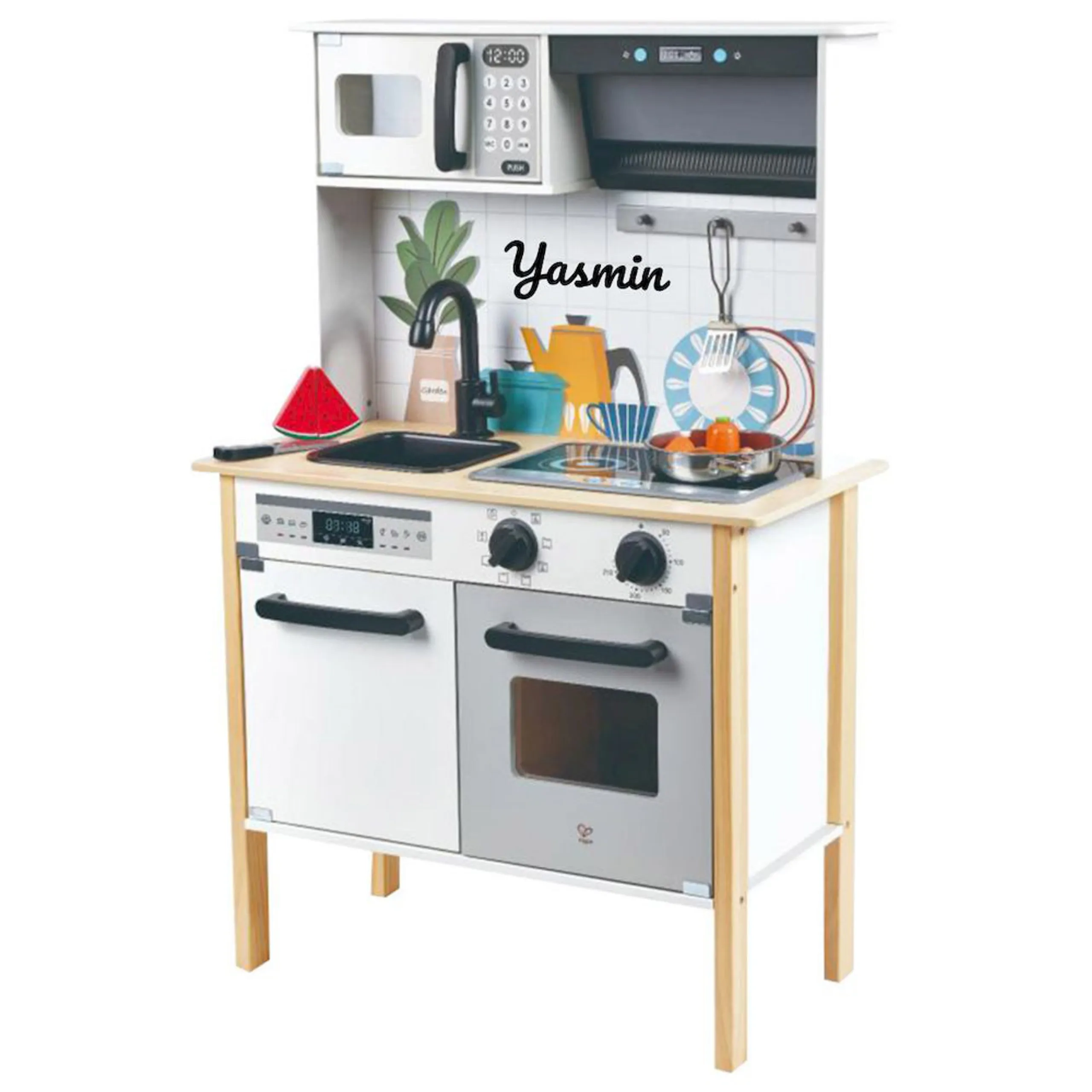 Hape Wooden Modern Smart Kitchen & Food Playset - 12 pcs (531-E3216)