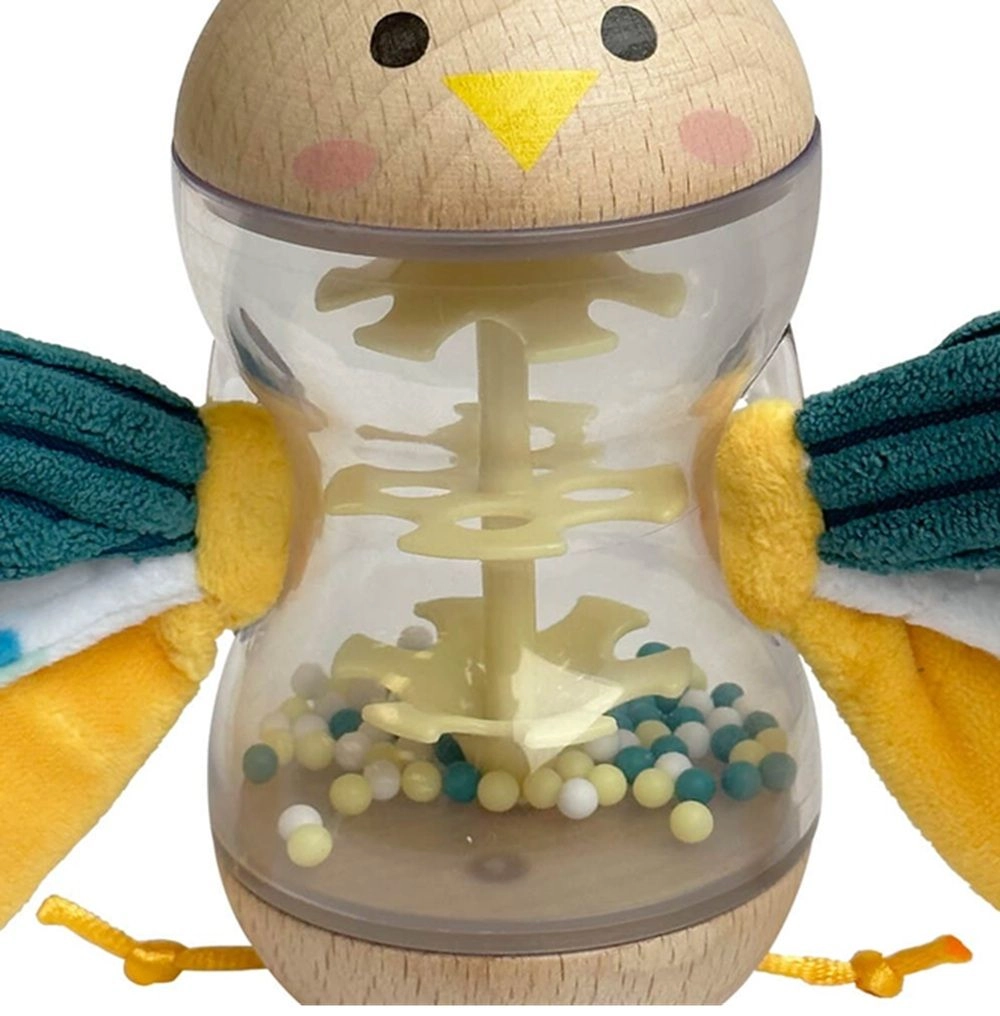 Cucu Bird Rattle - 0 month & above wood, plastic and fabric