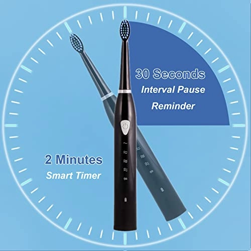 Sonic Toothbrush - 5 Modes 2 Mins Timer 4 Dupont Brush Heads