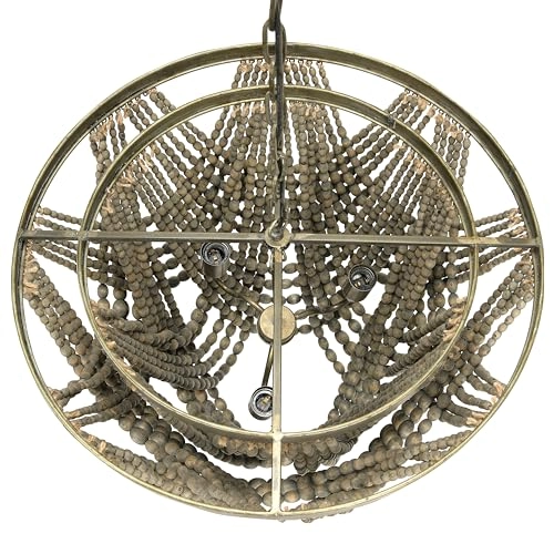 Draped Wood Bead Chandelier