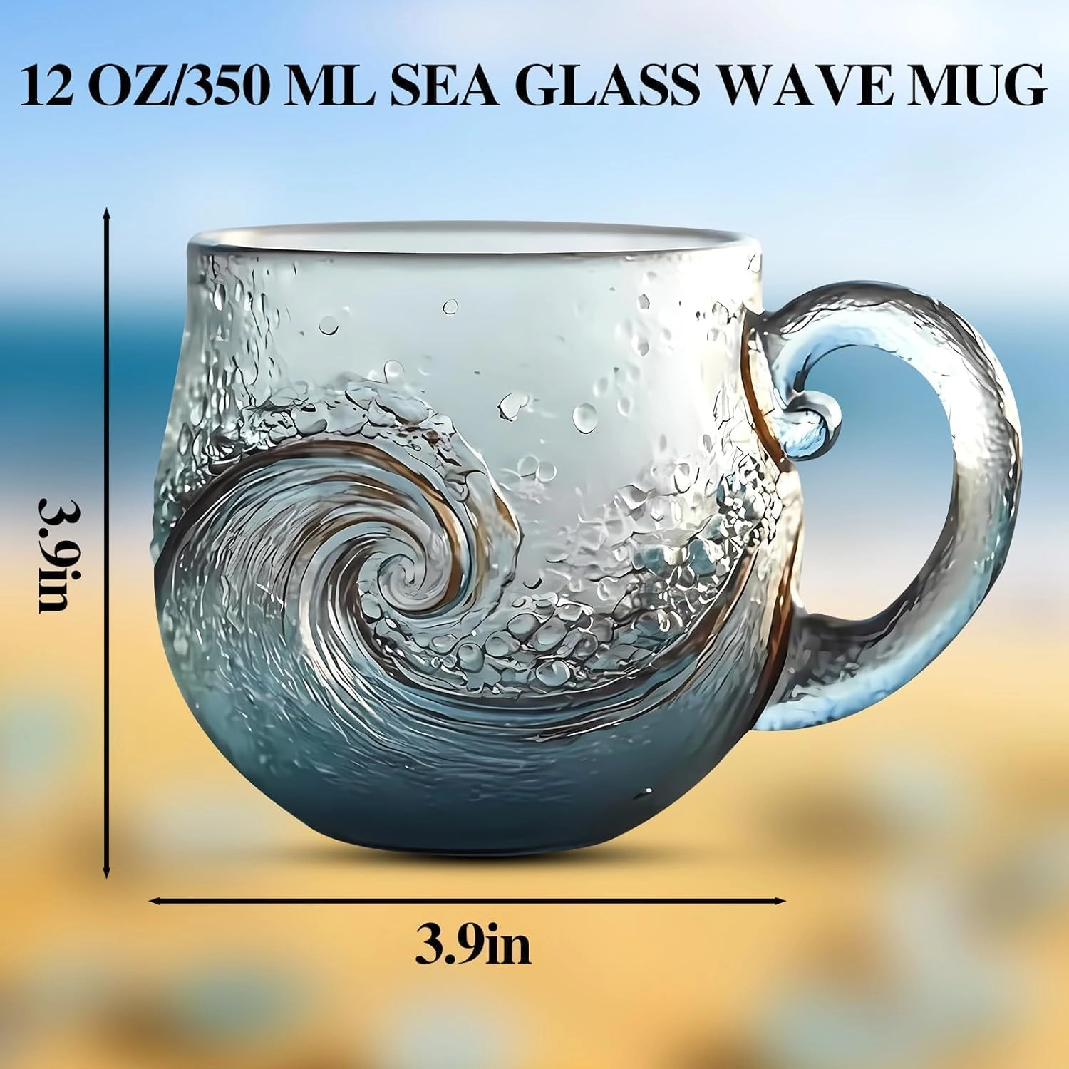 Ocean Wave Sea Glass Mug - 1 pcs - 350 ml