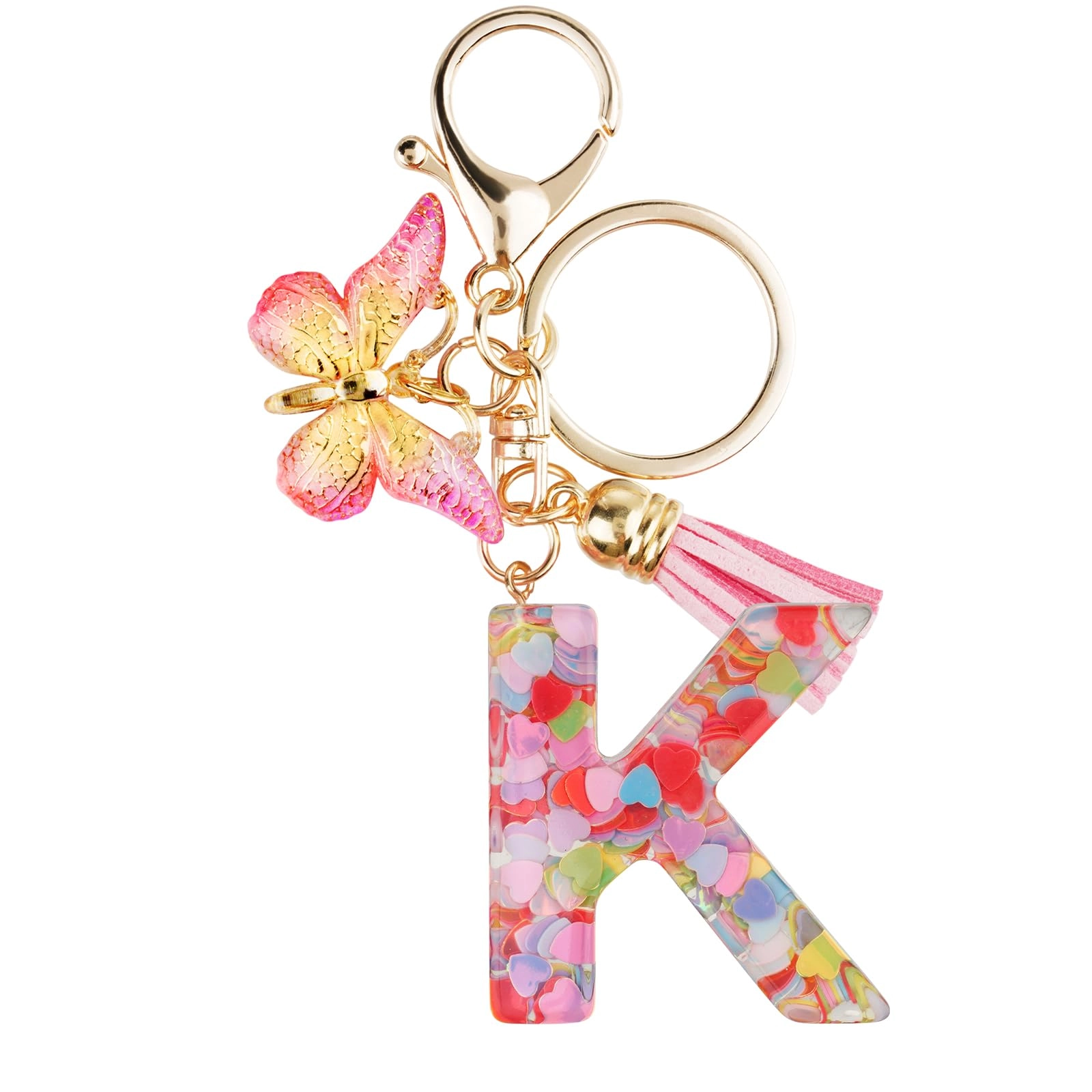 Initial Letter Keychain - Butterfly