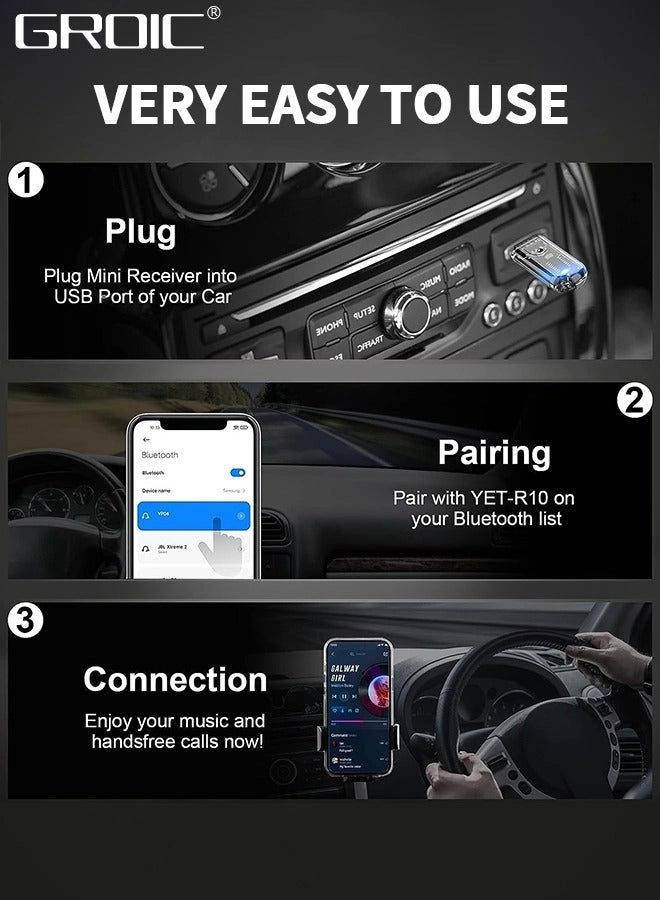 Bluetooth Car Adapter - V5.3 USB