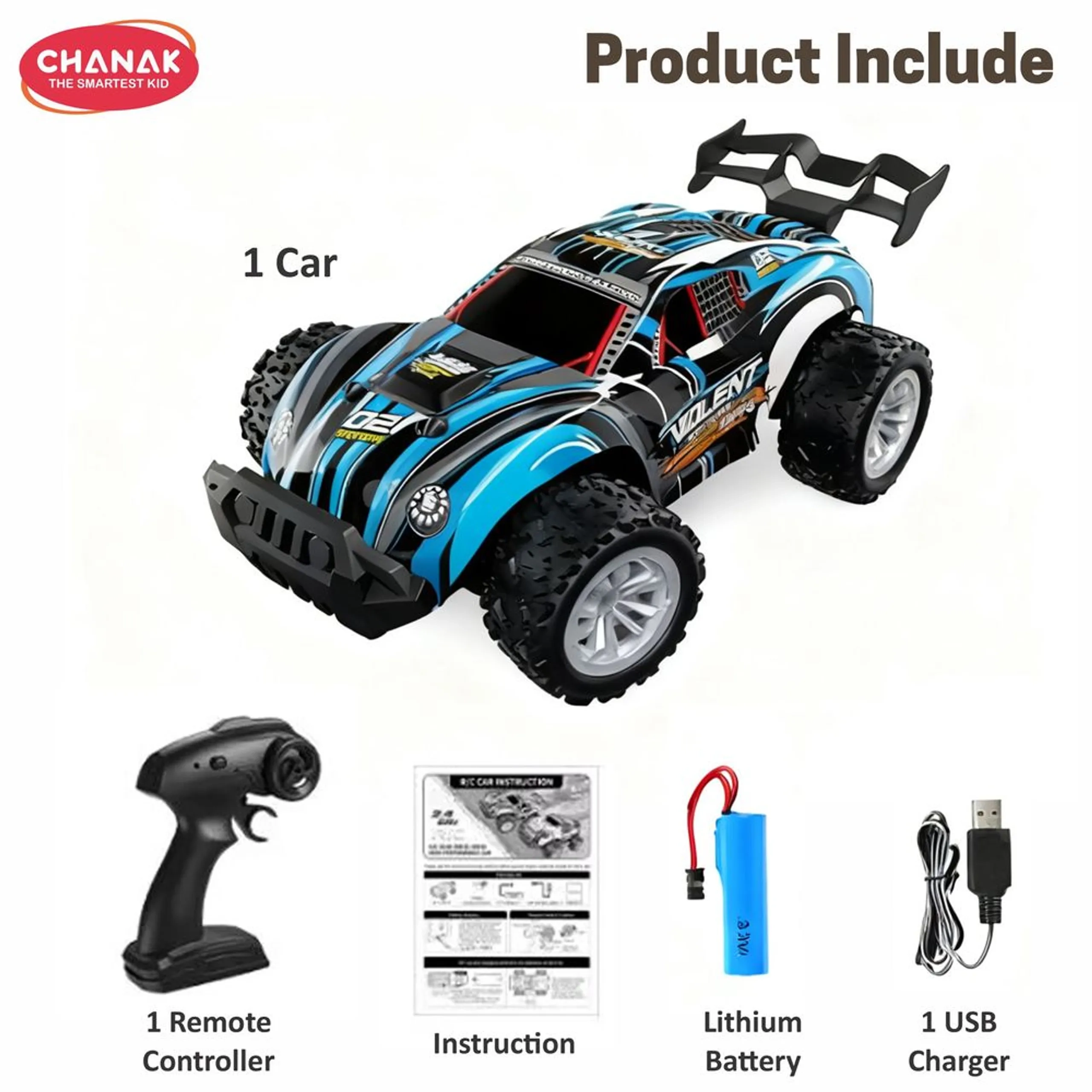 High-Speed RC Coupe SUV Car - 2.4Ghz LED headlights