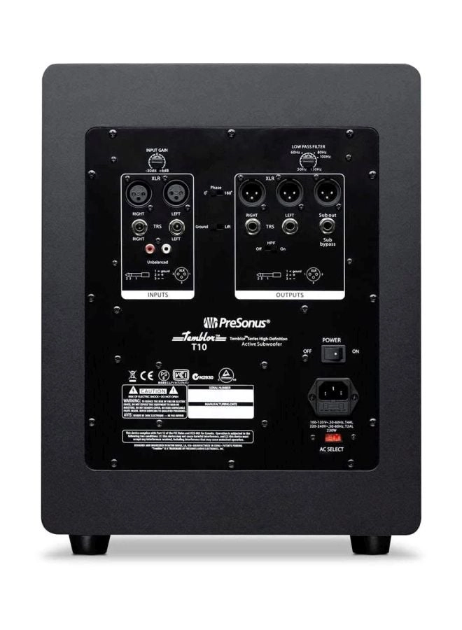 Temblor T10 - Powered Studio Subwoofer Black