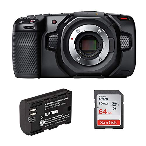 Pocket Cinema Camera 4K + LP-E6N Lithium-Ion Battery Pack - 7.2V 2000mAh + Ultra UHS-I SDXC Memory Card - 64GB