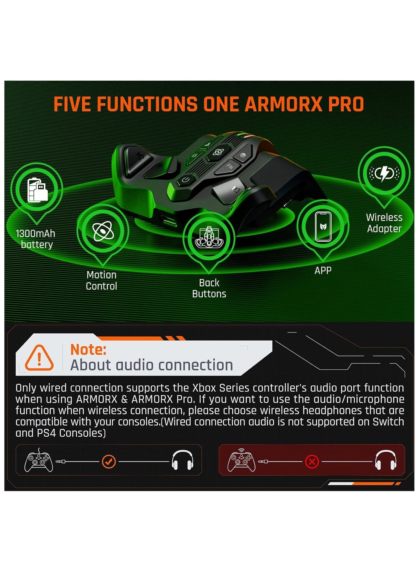 ARMOR-X Pro - Wireless Wired Xbox Series X|S Xbox One Switch Windows10&11