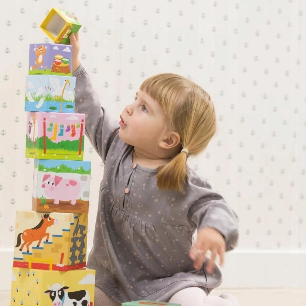 Stacking Cubes Farm - 1 year and above 10 pieces