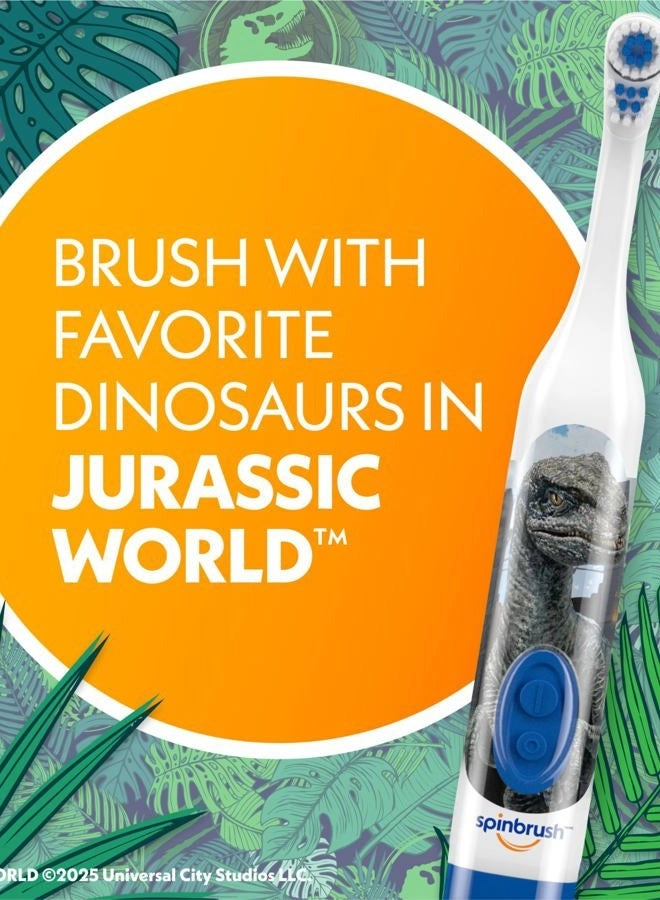 Battery Powered Electric Toothbrush - Jurassic World 1 AA Battery Soft Head Bristles