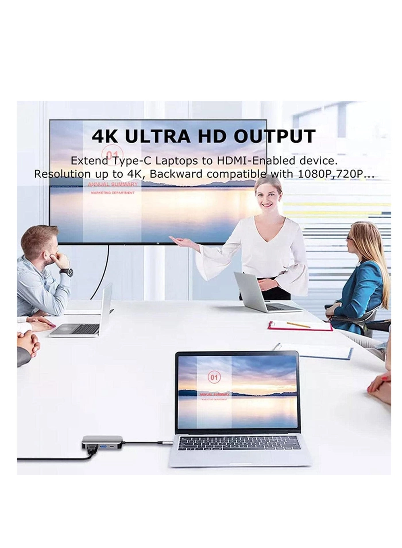 Multiport Adapter - USB Type C MacBook iPad Dell XPS Laptop