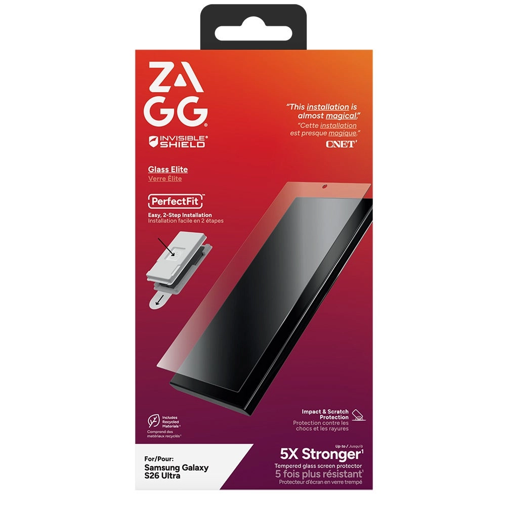 ZAGG Clear Tempered Glass Screen Protector for Samsung Galaxy S26 Ultra