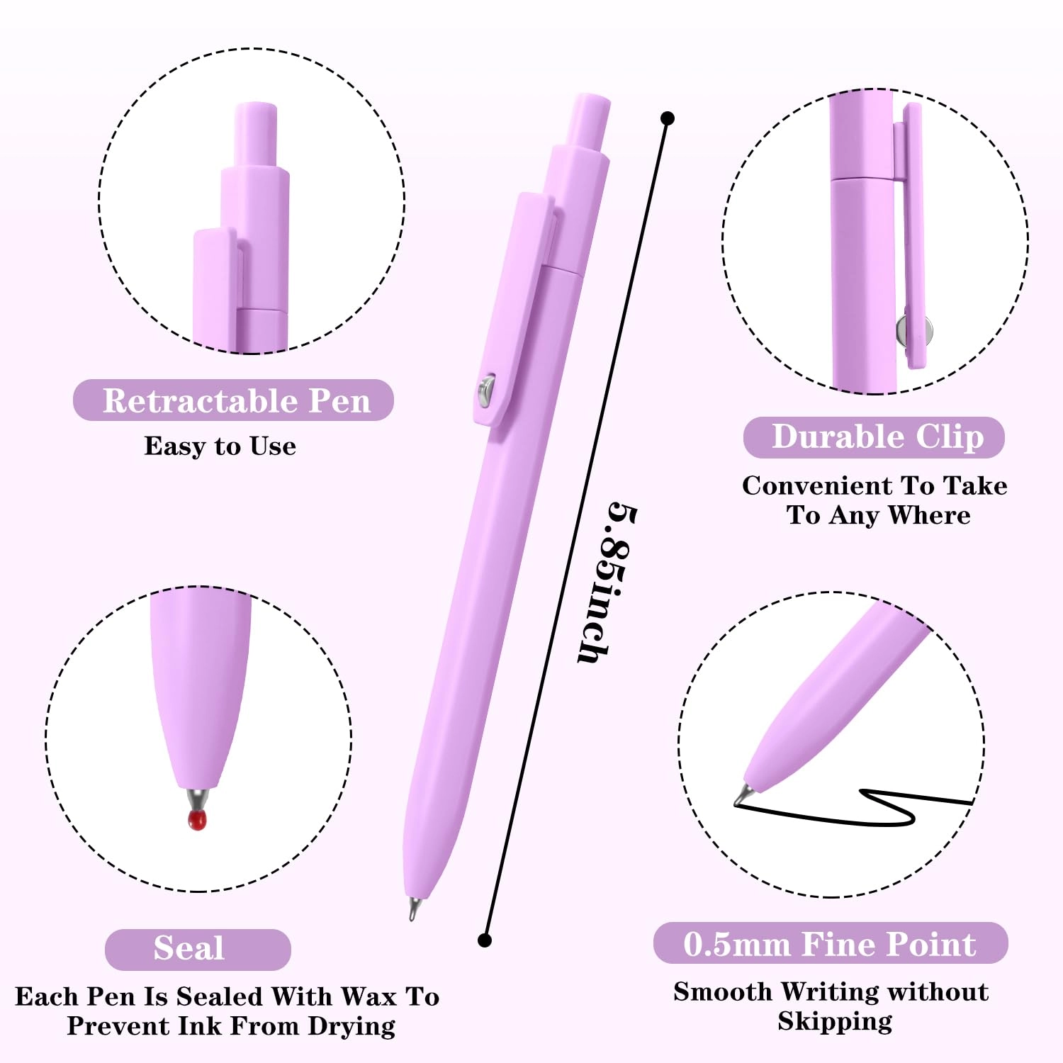 Aesthetic Pens - 8 Pcs 0.5mm