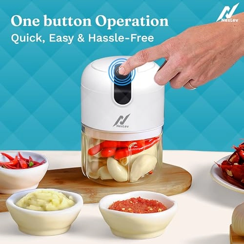 Mini Electric Chopper - 250ml One-Touch Operation