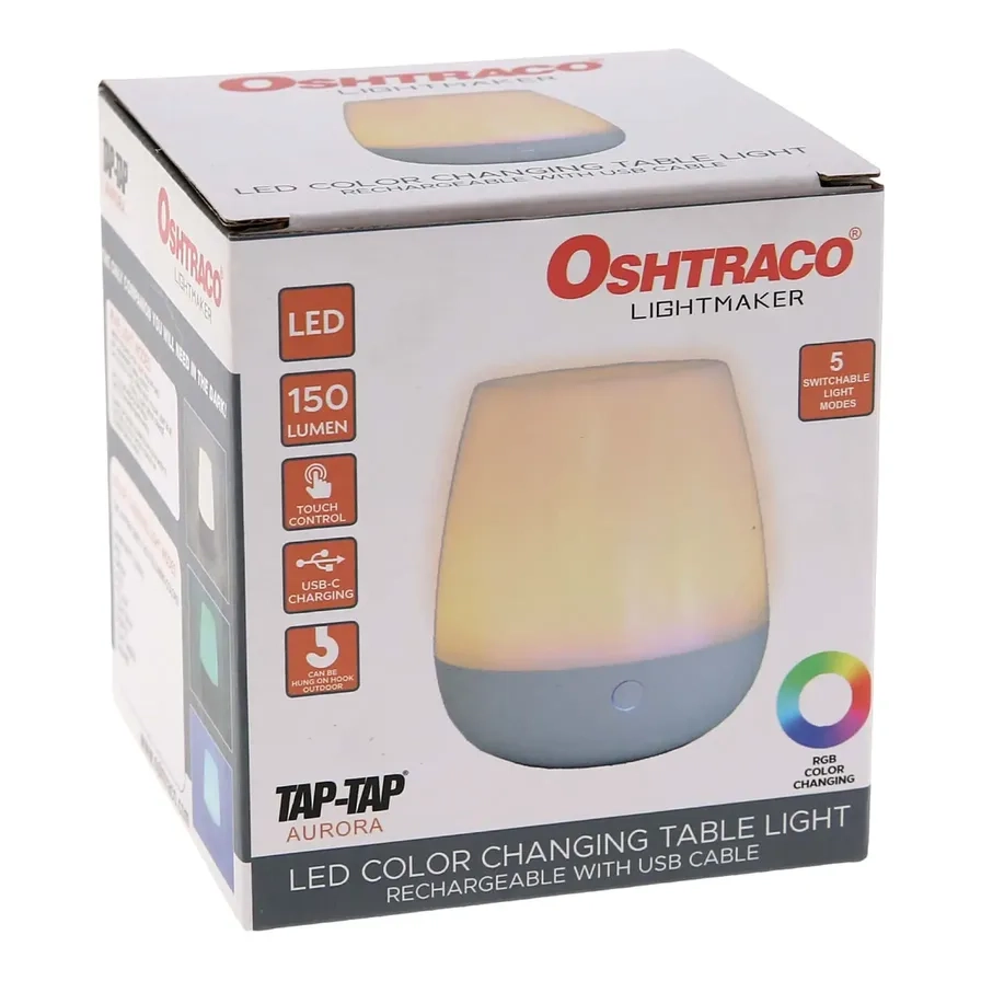 Aurora LED Rechargeable Color-Changing Table Light - 150 lm USB-C color-changing
