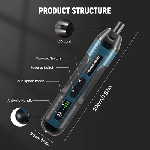 Electric Screwdriver - 105pcs 3.6V Cordless