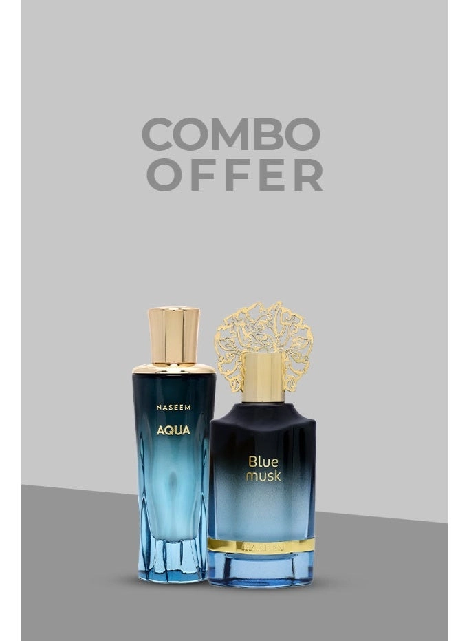 Naseem Aqua Eau de Parfum - 80ml + Blue Musk Eau de Parfum - 55ml