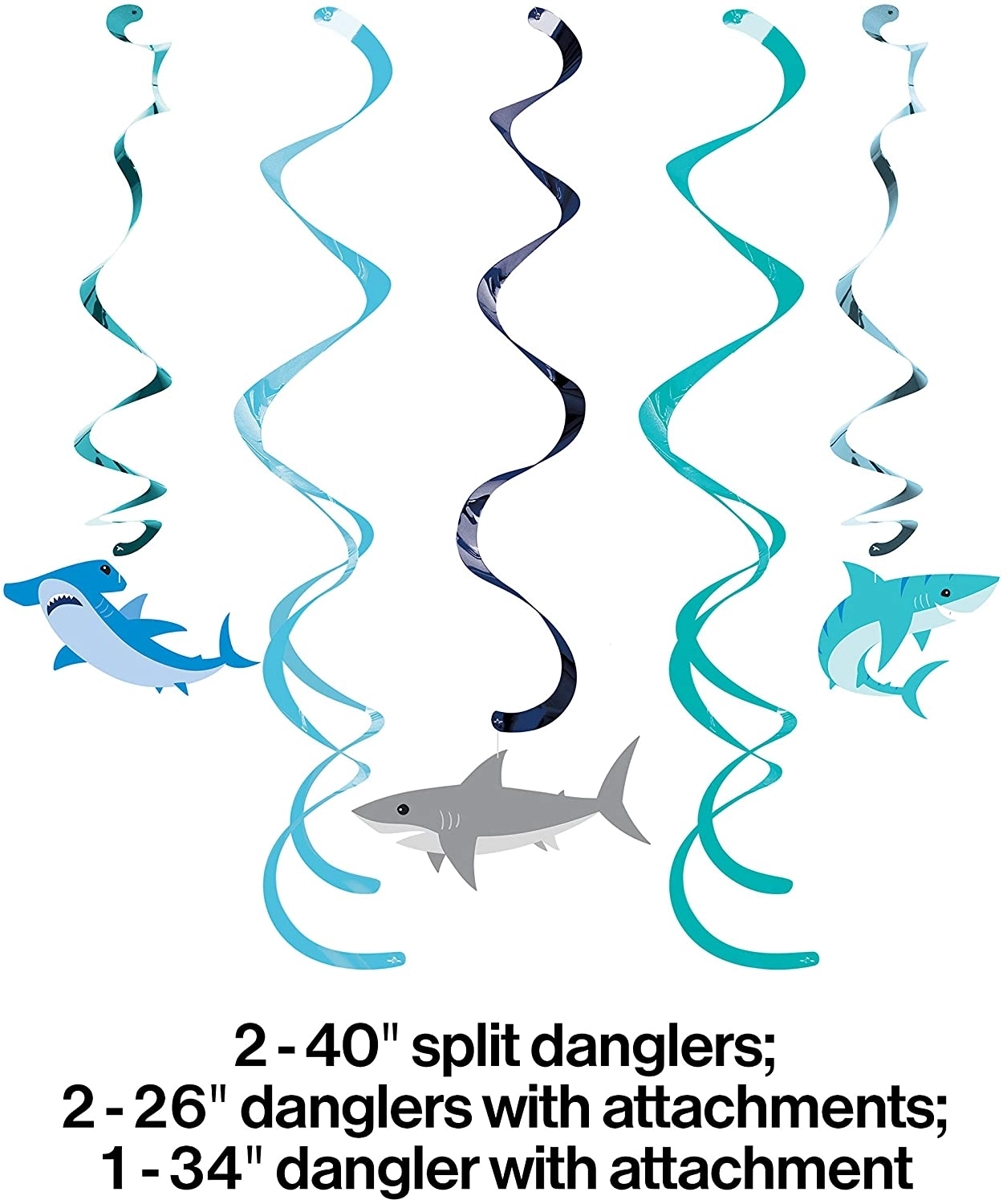 Shark Party Dizzy Danglers - 5 pcs