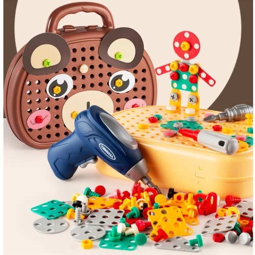 Kids Drill Toy Set - Yellow Puppy 204 pcs