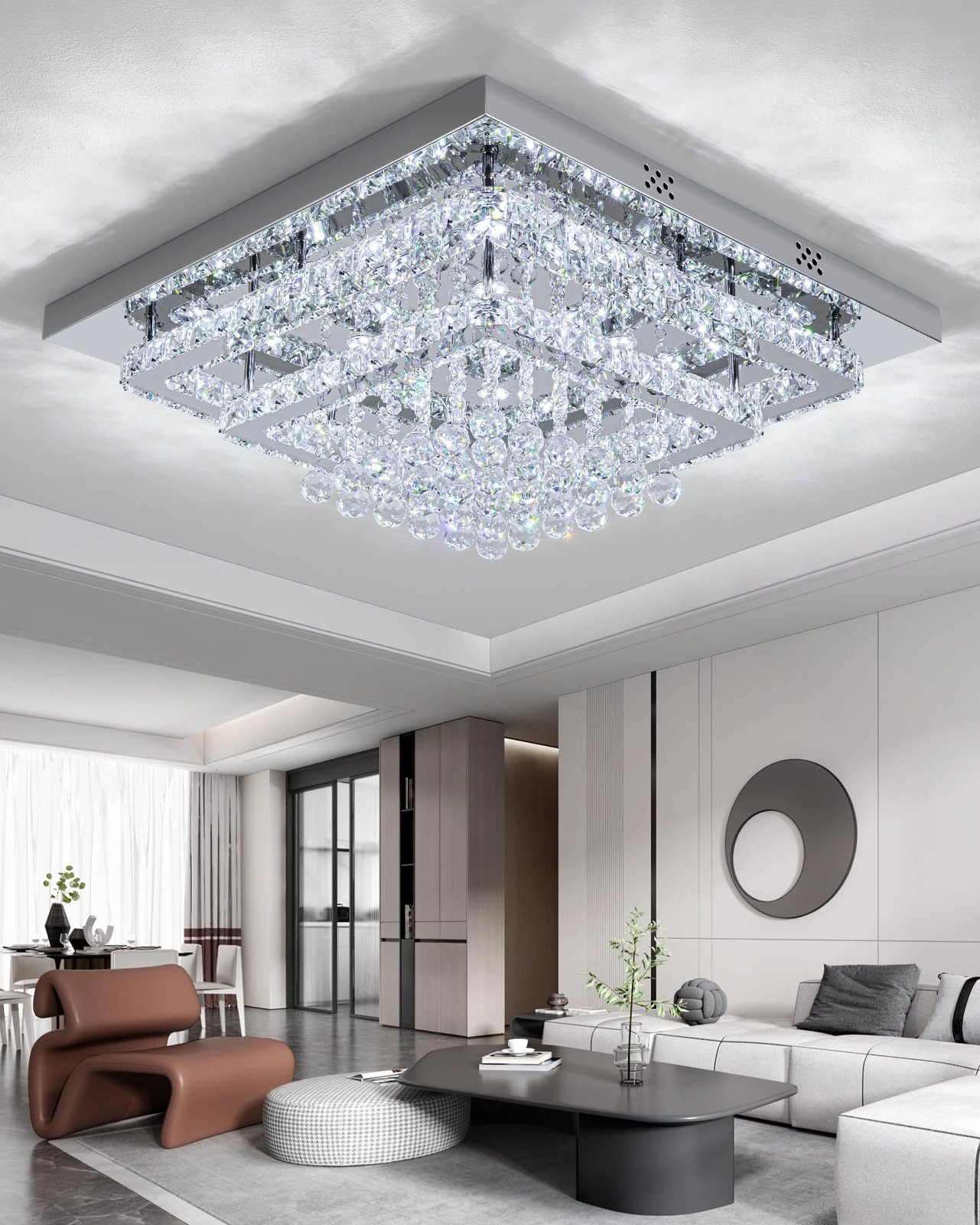 Crystal Ceiling Light - 3000k-6000k Dimmable