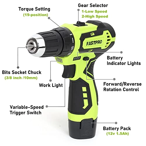 Cordless Drill Driver - 1.5AH 12V