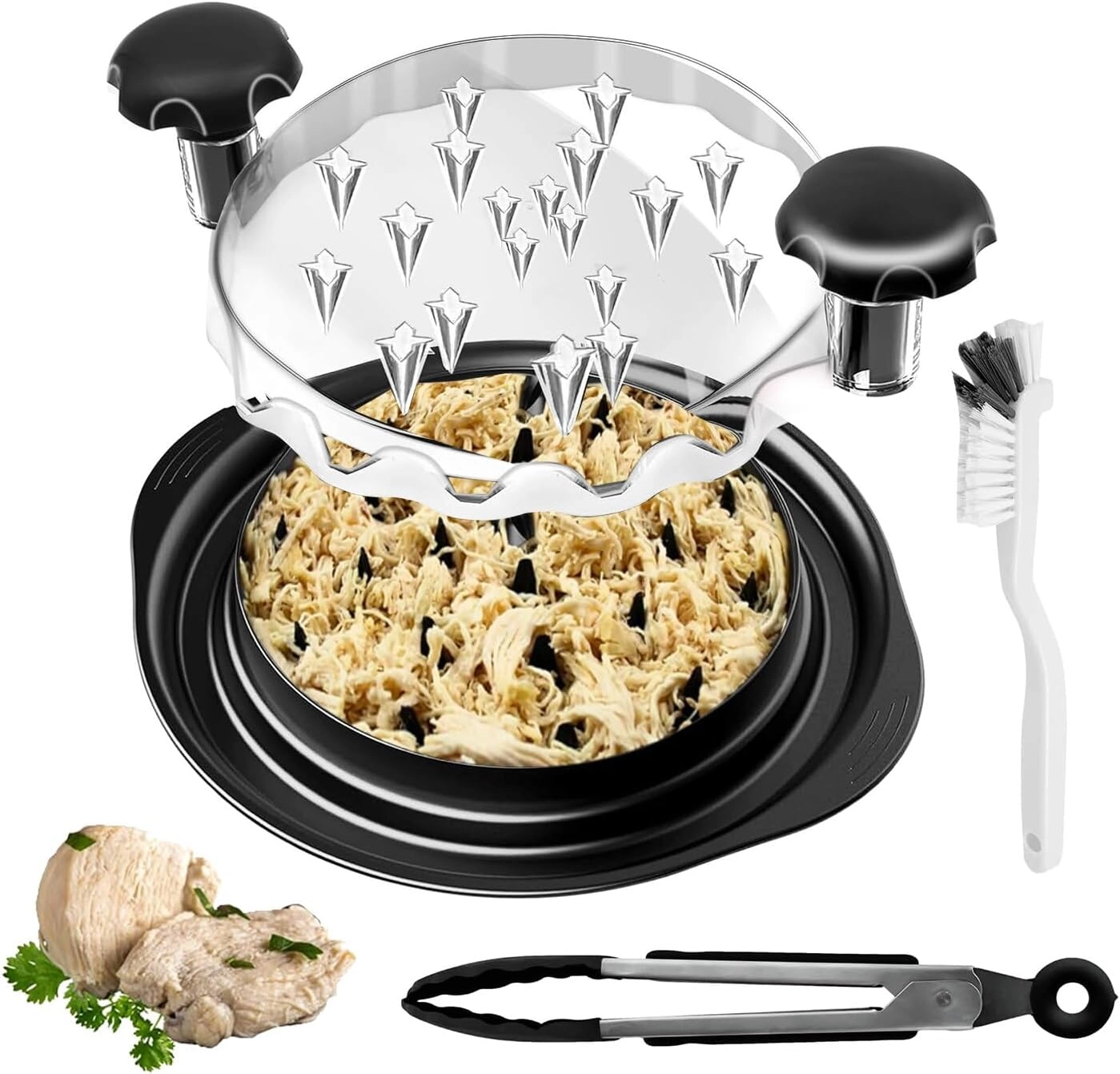 Kohalia Chicken Shredder Tool - Large Transparent Lid Anti-Slip Base