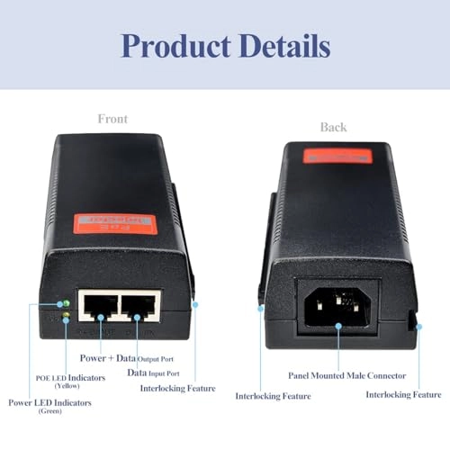 Gigabit PoE Injector - 48V 30W 1000Mbps