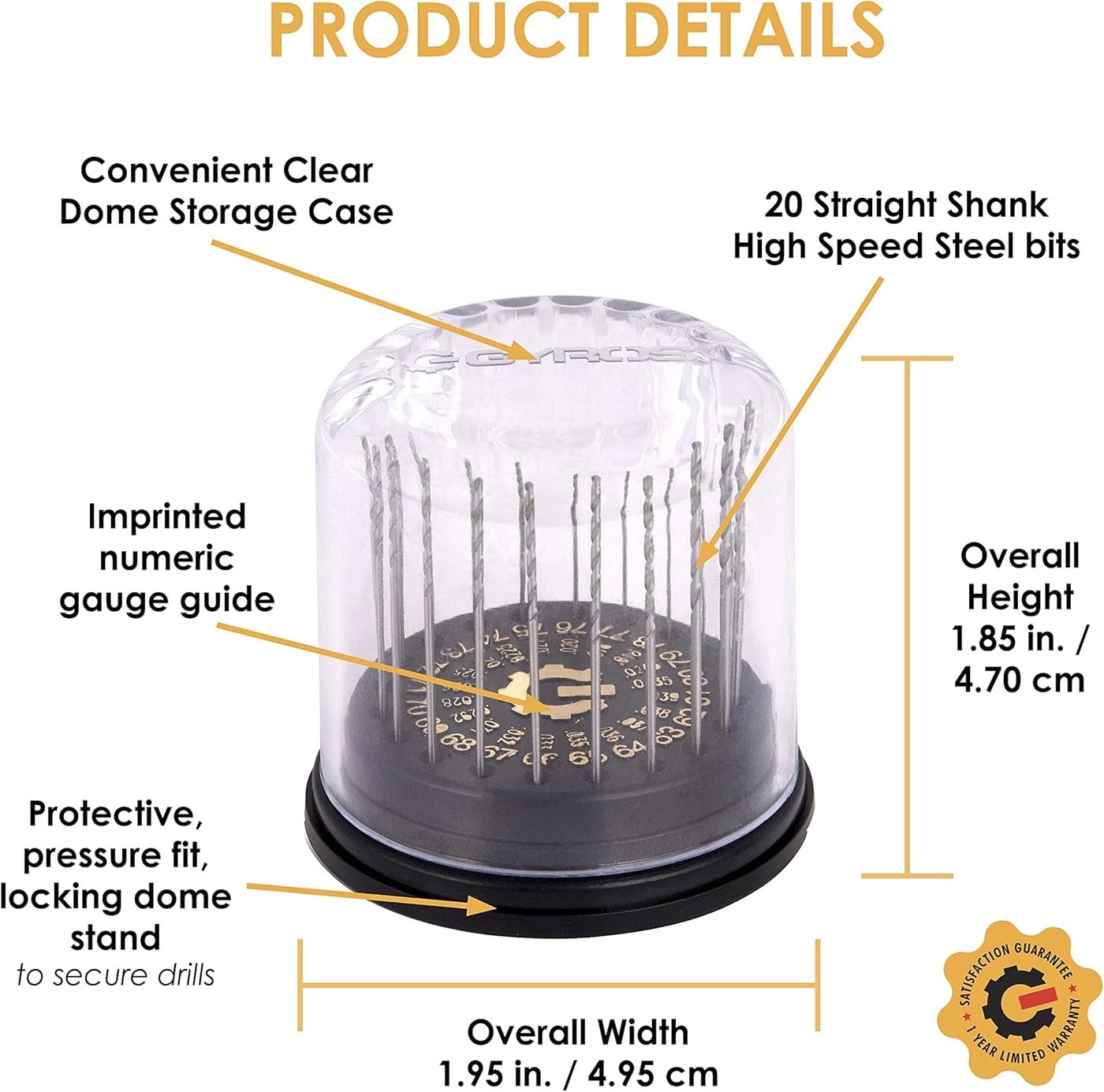 HSS Wire Gauge Mini Twist Drill Bit Set - High Speed Steel 20 #60 to #80