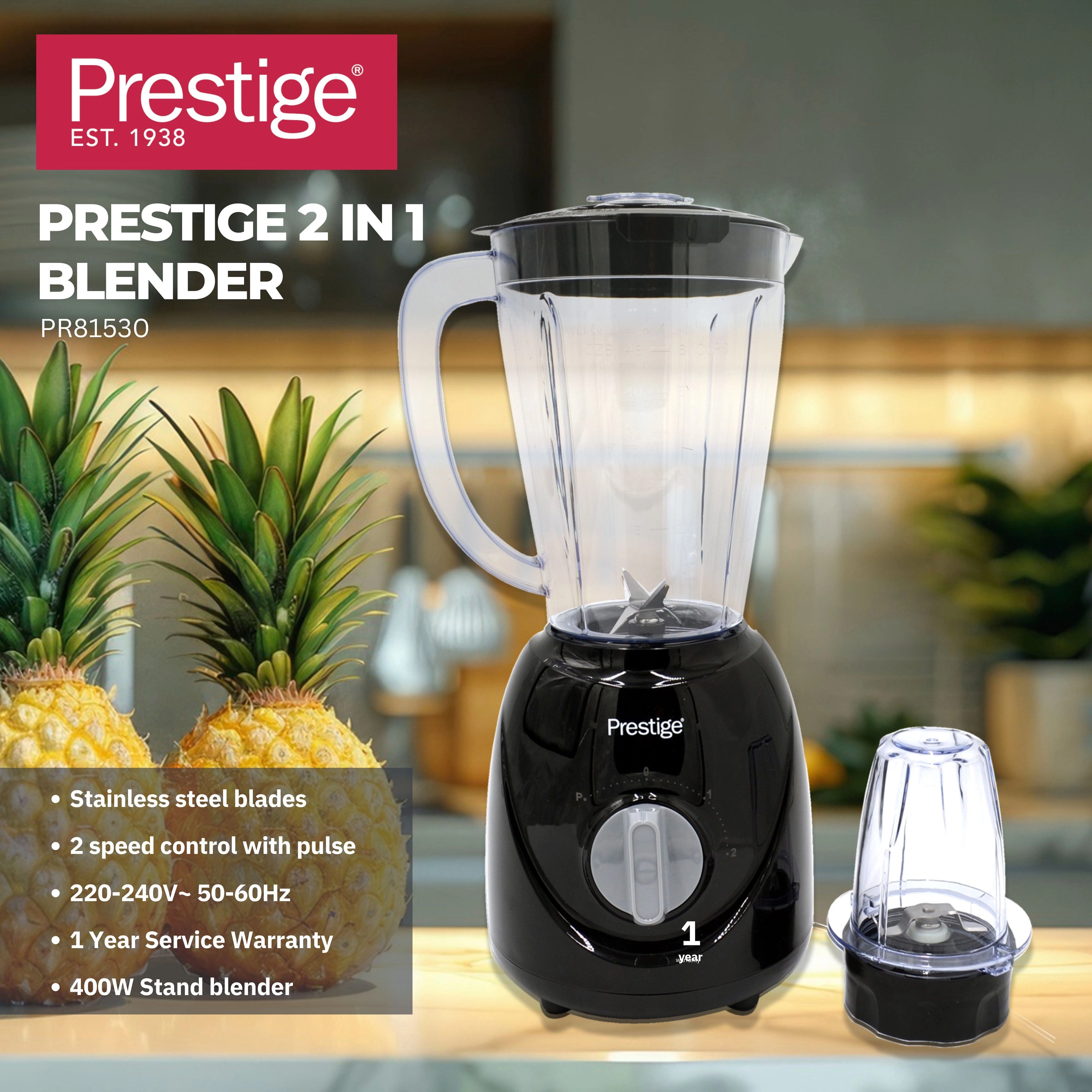 2 in 1 Stand Blender - 400W