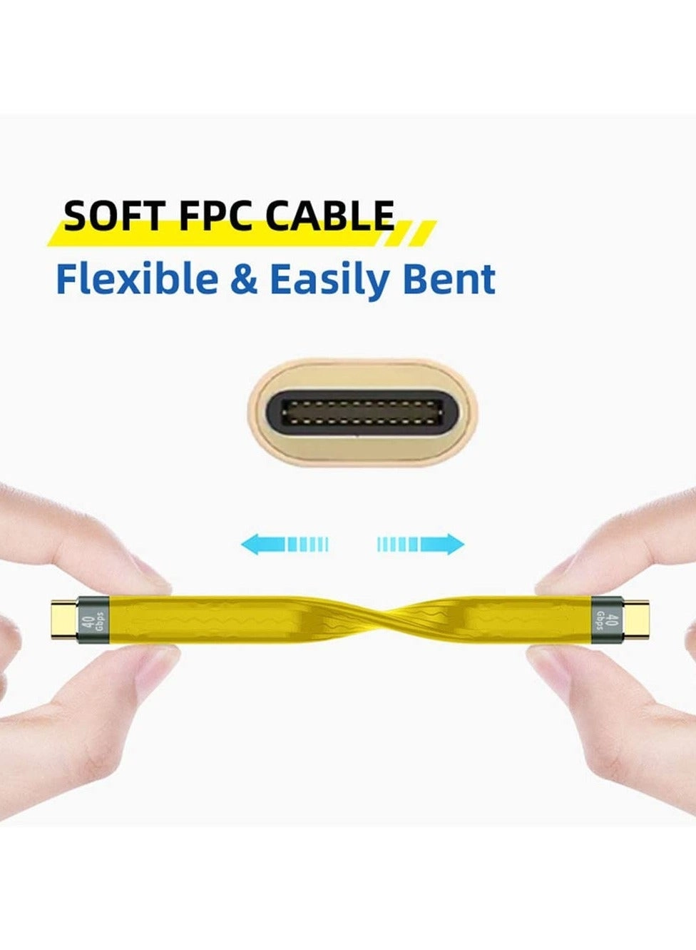 Charge Cable 100W USB-C to USB-C 0.1m Flat