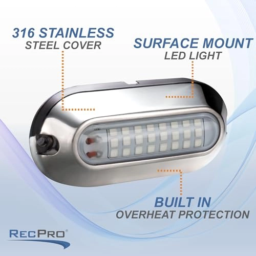 3.5" LED Underwater Pontoon Boat Transom Light - 36" wire lead