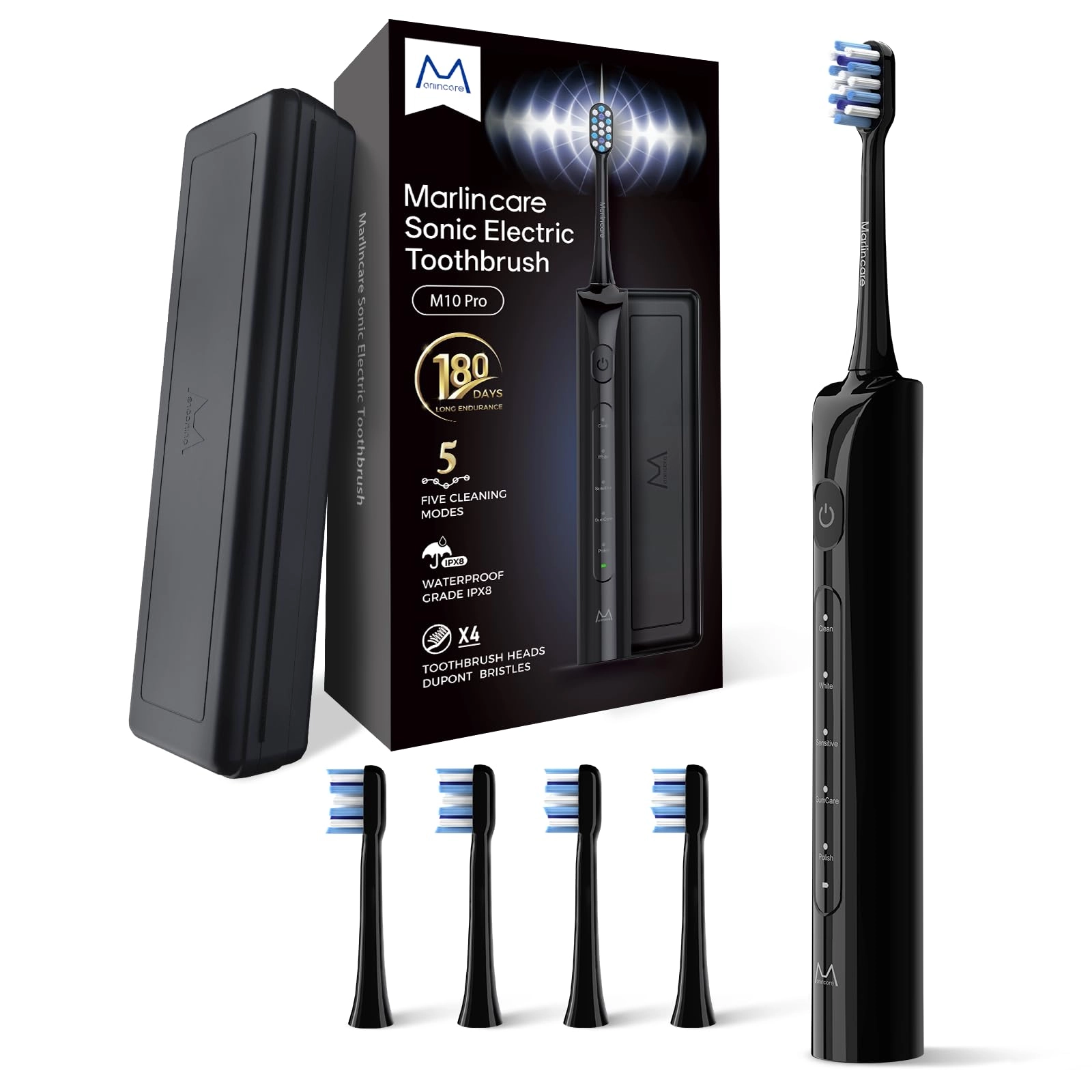 Shenzhen Marlin E-Commerce Technology Co.,Ltd. M10PRO - Rechargeable 55000VPM 4 Brush Heads