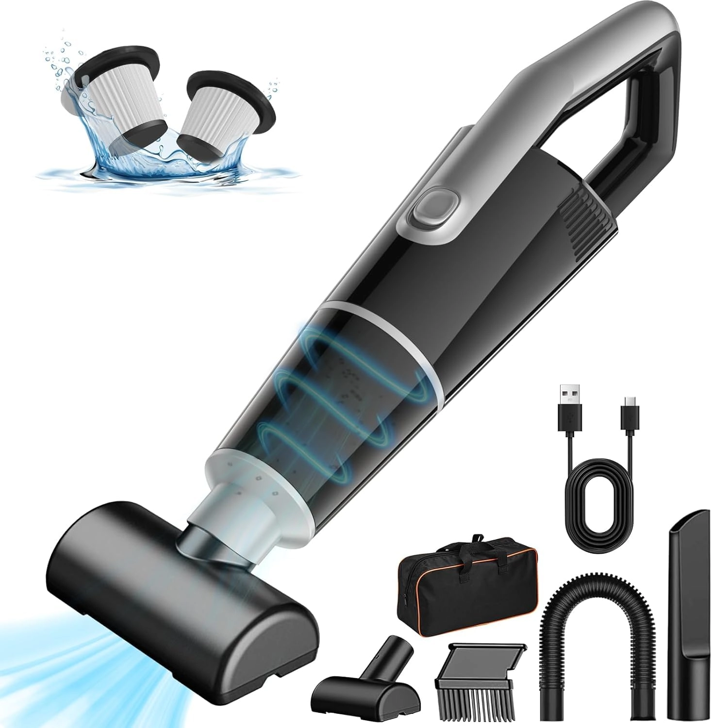 Car Vacuum Cleaner - 10000Pa Cordless 30 minutes