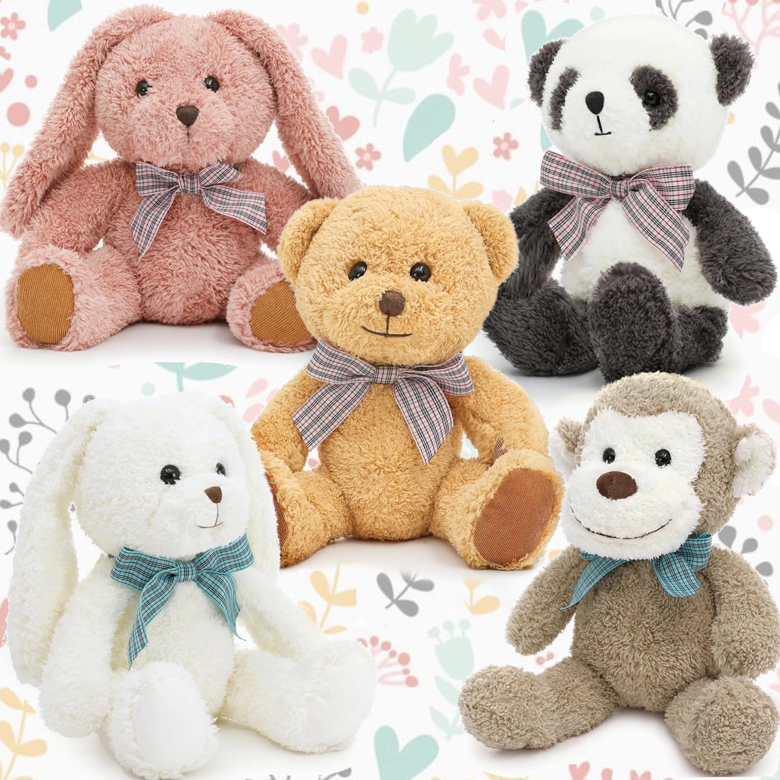Suzhou Jinjieen Trading Co.Ltd Stuffed Animals Bulk Plush Set - 13 Inches 5 Pack Bundle