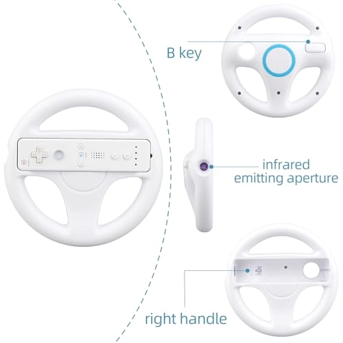 Kart Racing Games Steering Wheel - Black Nintendo Wii