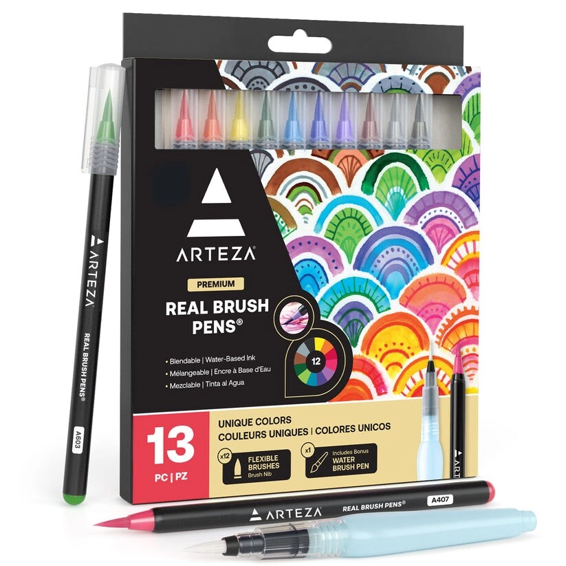 Creativa Middle East Real Brush Pens - 12 piece(s) Assorted Colors