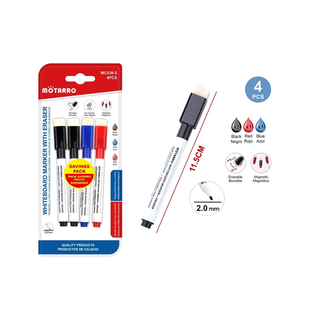 AL ARQAM LLC Marker with Eraser - Multicolor 2mm