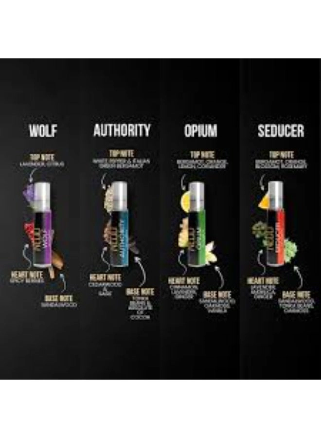 WOLF Eau de Parfum 10ml + OP1UM Eau de Parfum 10ml + SEDUCER Eau de Parfum 10ml + AUTHORITY Eau de Parfum 10ml