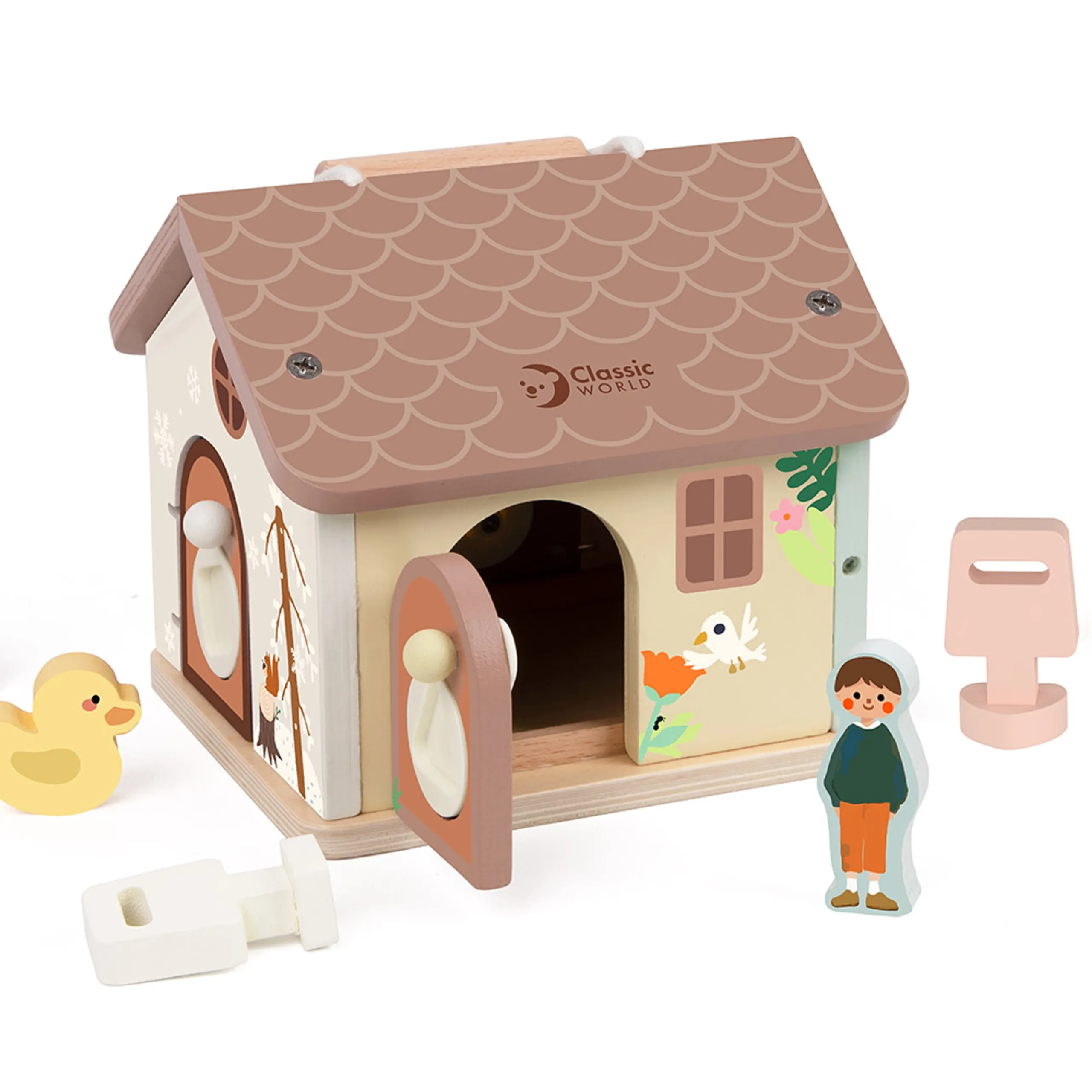 Wooden Locking House - 11 pcs (30284065-CIHL-20270)