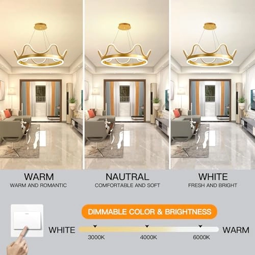 15046 Modern LED Chandelier - warm neutral white Dimmable