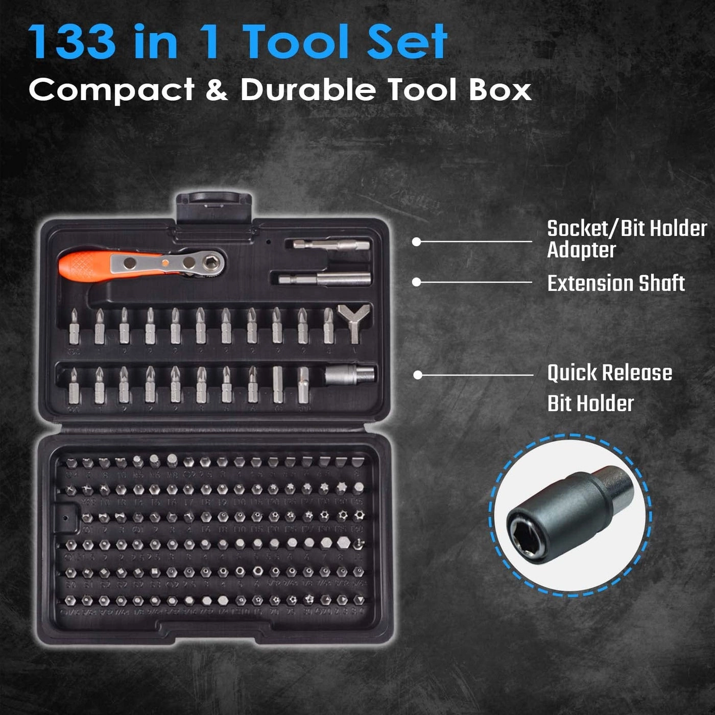 Mini Ratchet Wrench Screwdriver Bit Set - 133in1