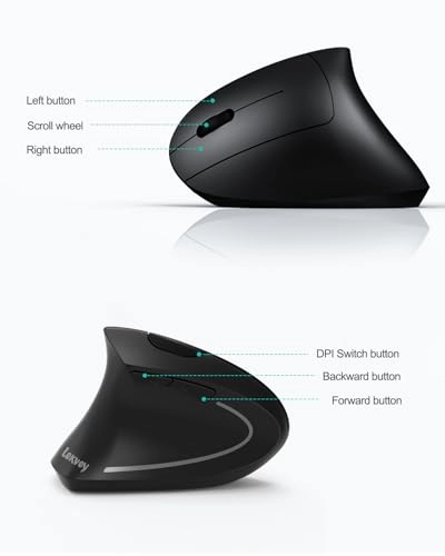 Left Handed Ergonomic Vertical Mouse - Wireless