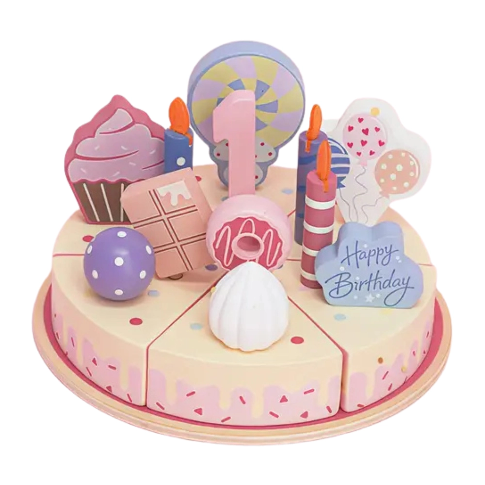 Little Angel Kids Wooden Birthday Cake Playset - 24 pcs (5551007-KABI_0183)