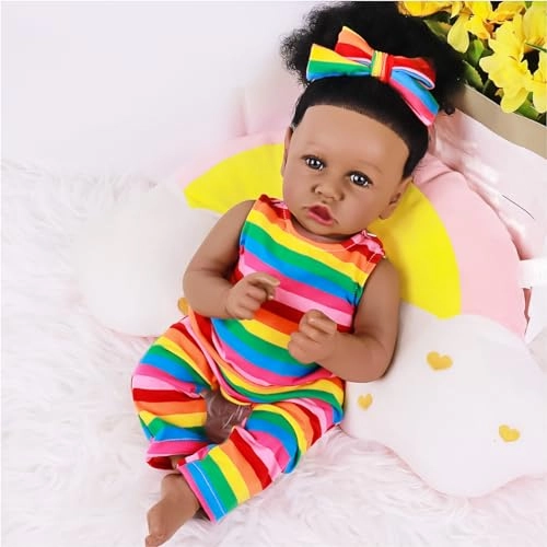 Reborn Baby Doll - 22 Inch Silicone Black Ages 3+