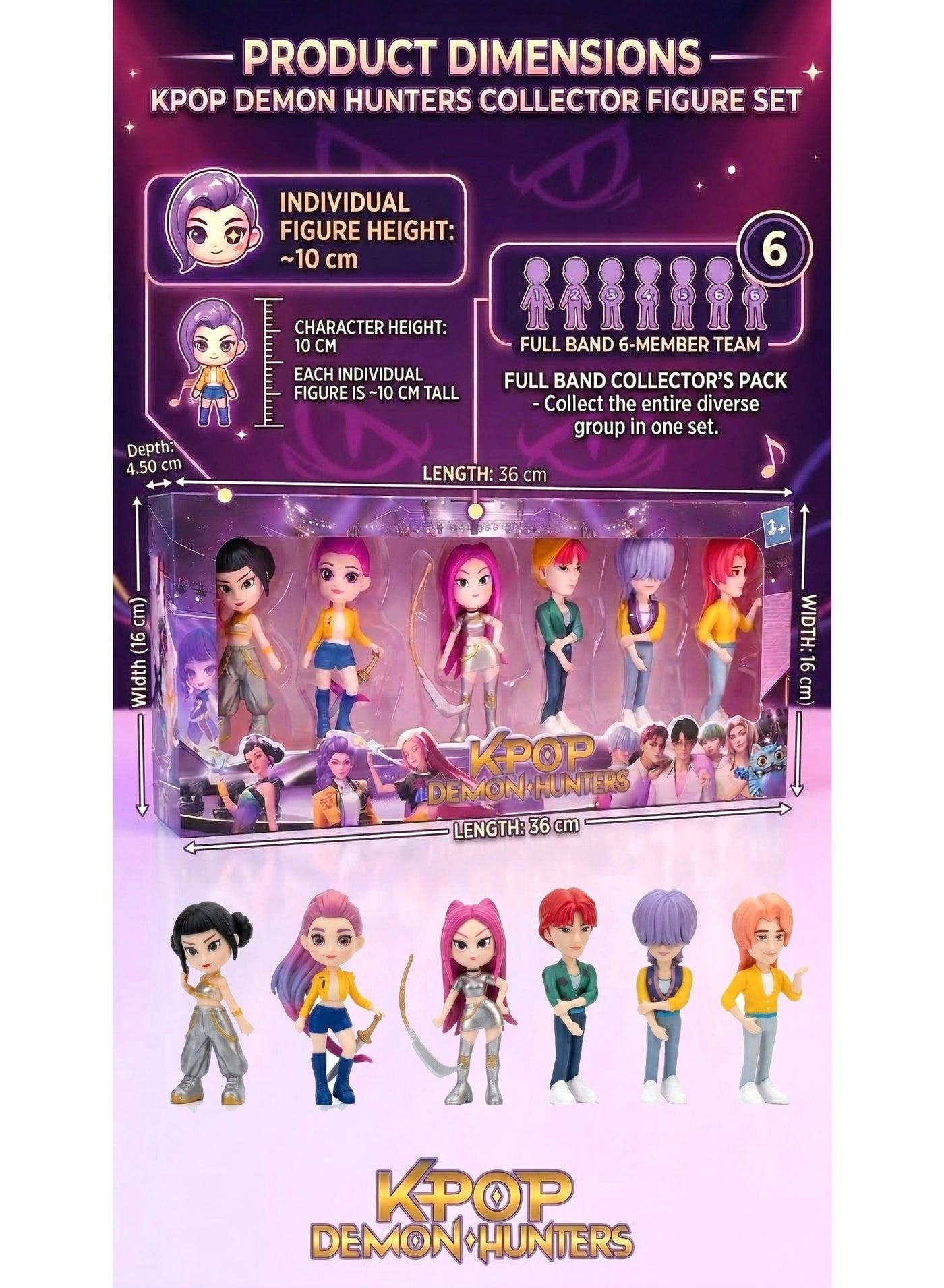 K-Pop Demon Hunters - 3+ Years 6pcs Pack (10 cm) (R1134)