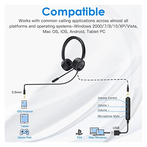 USB/3.5mm Wired Headset