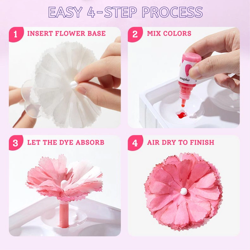 DIY Magic Dyeing Florist Craft Kit - 74 Pcs