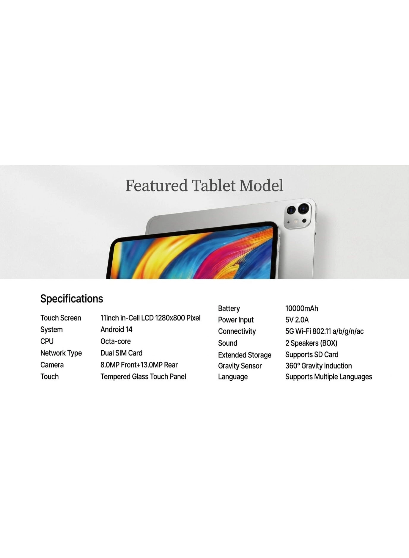 P201 Tablet 11" LTE 12GB RAM 512GB