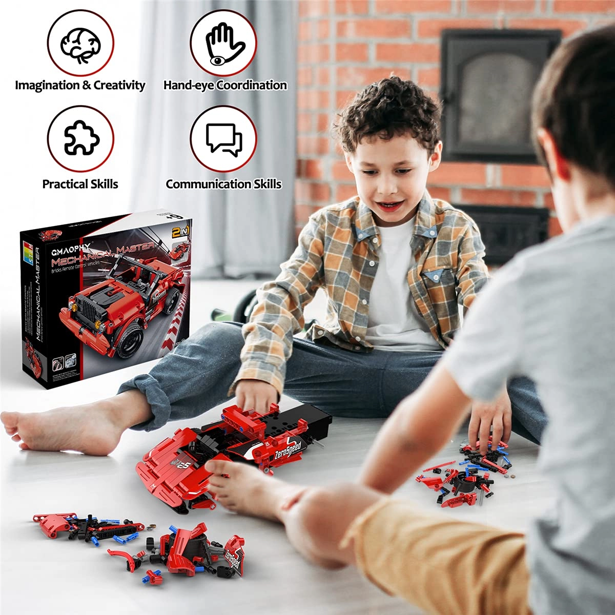 2 in 1 Remote Control Racing Car Building Blocks - STEM Engineering Construction Toy