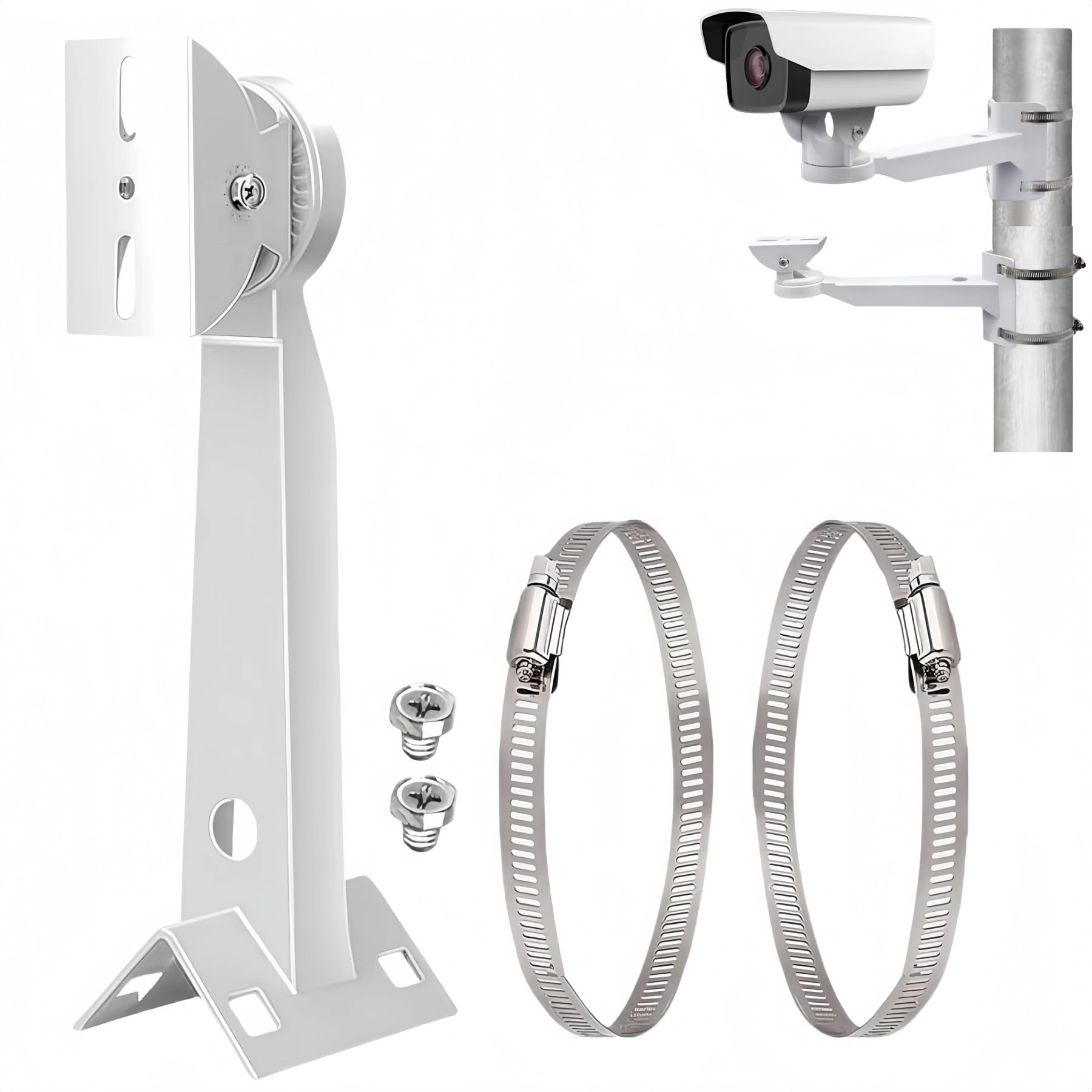 BYL BeElion Corner Pole Mounting Bracket - 2 Loops White Adjustable 90 degrees